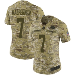 Nike 49ers #7 Colin Kaepernick Camo Women Stitched NFL Limited 2018 Salute to Service Jersey