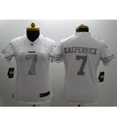 Nike Women San Francisco 49ers #7 colin kaepernick Platinum White Jerseys