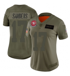 Women 49ers 17 Emmanuel Sanders Camo Stitched Football Limited 2019 Salute to Service Jersey