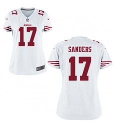 Women 49ers 17 Emmanuel Sanders White Game Stitched NFL Jersey