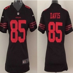 Women New 49ers #85 Vernon Davis Black Alternate Stitched NFL Elite Jersey