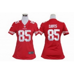 Women Nike NFL San Francisco 49ers 85# Vernon Davis Red Jersey