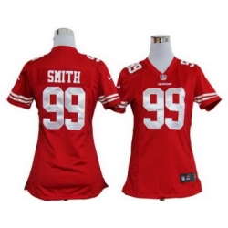 Women Nike NFL San Francisco 49ers 99# Aldon Smith Red Jersey