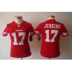 Women Nike San Francisco 49ers 17# Jenkins Red Color[NIKE LIMITED Jersey]