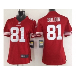 Women Nike San Francisco 49ers 81 Anquan Boldin Red NFL Jerseys