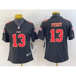 Women San Francisco 49ers 13 Brock Purdy Black Stitched Jersey 