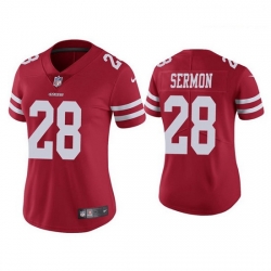 Women San Francisco 49ers 28 Trey Sermon Red Jersey