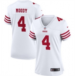 Women San Francisco 49ers 4 Jake Moody White Stitched Jersey  Run Small