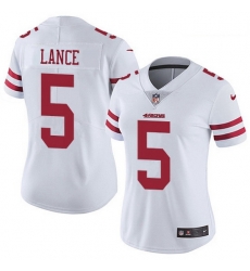 Women San Francisco 49ers 5 Trey Lance White Women Stitched NFL Vapor Untouchable Limited Jersey