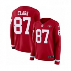 Womens Nike San Francisco 49ers 87 Dwight Clark Limited Red Therma Long Sleeve NFL Jersey