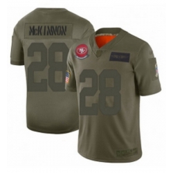 Womens San Francisco 49ers 28 Jerick McKinnon Limited Camo 2019 Salute to Service Football Jersey