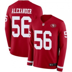 49ers 56 Kwon Alexander Red Team Color Youth Stitched Football Limited Therma Long Sleeve Jersey