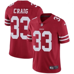 Youth NFL 49ers 33 Roger Craig Red Vapor Untouchable Limited Jersey