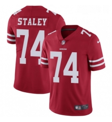 Youth Nike San Francisco 49ers 74 Joe Staley Red Team Color Vapor Untouchable Limited Player NFL Jersey