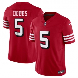 Youth San Francisco 49ers 5 Josh Dobbs 2024 F U S E  New Red Vapor Untouchable Limited Stitched Football Jersey
