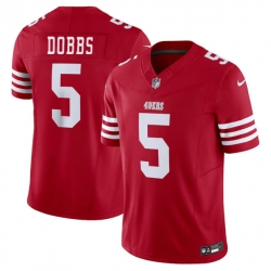 Youth San Francisco 49ers 5 Josh Dobbs 2024 F U S E  Red Vapor Untouchable Limited Stitched Football Jersey