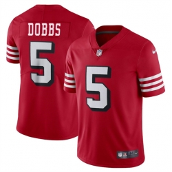Youth San Francisco 49ers 5 Josh Dobbs New Red Vapor Untouchable Limited Stitched Football Jersey