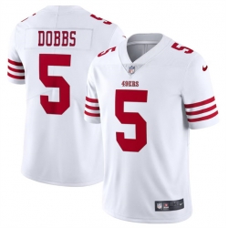 Youth San Francisco 49ers 5 Josh Dobbs White Vapor Untouchable Limited Stitched Football Jersey
