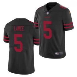 Youth San Francisco 49ers #5 Trey Lance Jersey Black 2021 Limited Football