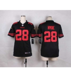 nike youth nfl jerseys san francisco 49ers 28 hyde black[nike]