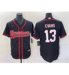 Men Tampa Bay Buccaneers 13 Mike Evans Black Cool Base Stitched Baseball Jersey