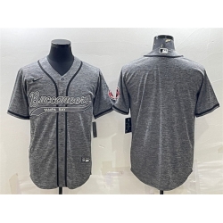 Men Tampa Bay Buccaneers Blank Grey With Patch Cool Base Stitched Baseball Jersey