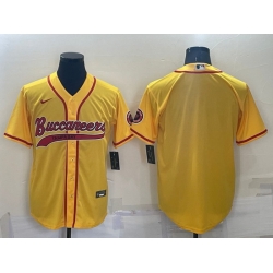 Men Tampa Bay Buccaneers Blank Yellow Cool Base Stitched Baseball Jersey