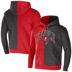 Men Tampa Bay Buccaneers Red Grey Split Logo Pullover Hoodie