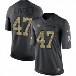 Mens Nike Tampa Bay Buccaneers 47 John Lynch Limited Black 2016 Salute to Service NFL Jersey