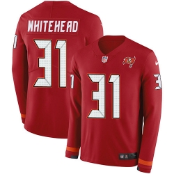 Nike Buccaneers 31 Jordan Whitehead Red Team Color Men s Stitched NFL Limited Therma Long Sleeve Jersey