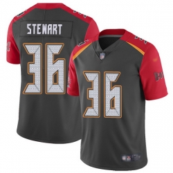 Nike Buccaneers 36 M J  Stewart Gray Men Stitched NFL Limited Inverted Legend Jersey