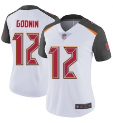 Women Buccaneers 12 Chris Godwin White Stitched Football Vapor Untouchable Limited Jersey