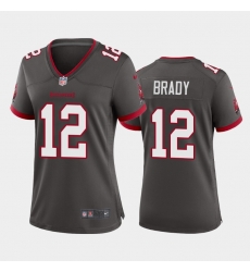 Women Nike Tampa Bay Buccaneers 12 Tom Brady Grey Nike Vapor Untouchable Jersey