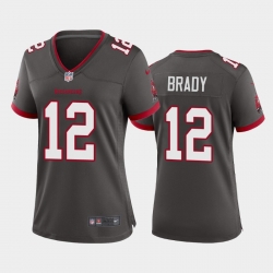 Women Nike Tampa Bay Buccaneers 12 Tom Brady Grey Nike Vapor Untouchable Jersey