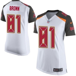 Women Nike Tampa Bay Buccaneers 81 Antonio Brown White Women Stitched NFL New Elite Jersey