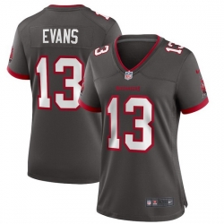 Women Tampa Bay Buccaneers 13 Mike Evans Nike Pewter Alternate Vapor Limited Jersey