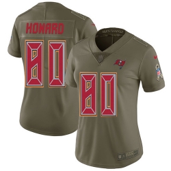 Womens Nike Buccaneers #80 O J Howard Olive  Stitched NFL Limited 2017 Salute to Service Jersey