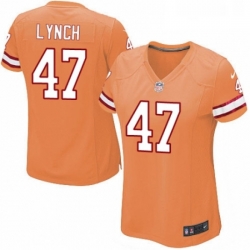 Womens Nike Tampa Bay Buccaneers 47 John Lynch Elite Orange Glaze Alternate NFL Jersey