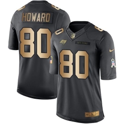 Nike Buccaneers #80 O  J  Howard Black Youth Stitched NFL Limited Gold Salute to Service Jersey