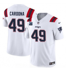 Men New England Patriots 49 Joe Cardona White F U S E  With 1 Star C Patch Vapor Limited Stitched Football Jersey