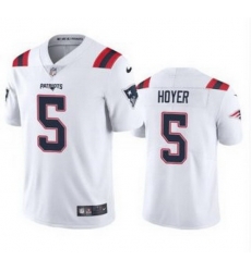 Men New England Patriots 5 Brian Hoyer White 2021 Vapor Untouchable Limited Stitched Jersey