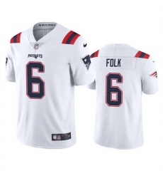 Men's New England Patriots #6 Nick Folk White Vapor Untouchable Limited Stitched Jersey