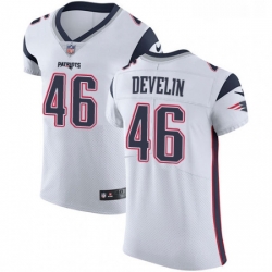 Mens Nike New England Patriots 46 James Develin White Vapor Untouchable Elite Player NFL Jersey