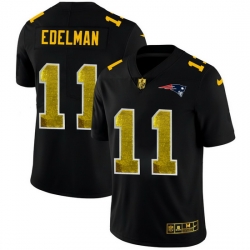 New England Patriots 11 Julian Edelman Men Black Nike Golden Sequin Vapor Limited NFL Jersey