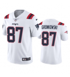 New England Patriots 87 Rob Gronkowski Men Nike White 2020 Vapor Limited Jersey