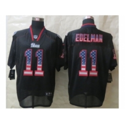 Nike New England Patriots 11 Julian Edelman Black Elite USA Flag Fashion NFL Jersey