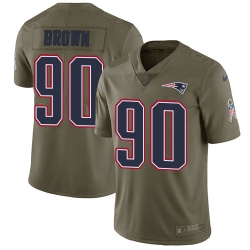 Nike Patriots #90 Malcom Brown Olive Mens Stitched NFL Limited 2017 Salute To Service Jersey