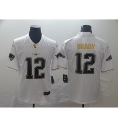 Patriots 12 Tom Brady White Gold Vapor Untouchable Limited Jersey