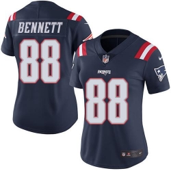 Nike Patriots #88 Martellus Bennett Navy Blue Womens Stitched NFL Limited Rush Jersey