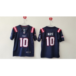 Women New England Patriots 10 Drake Maye 2024 Draft Navy Vapor Untouchable Limited Stitched Jersey